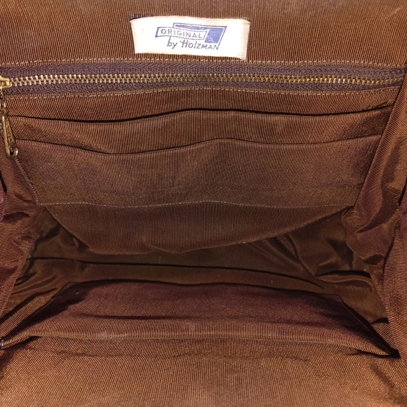 Vintage Unique Original By Holzman Brown Bag W/Cognac Lucite Twisted Shanks HOT! - Picture 10 of 15